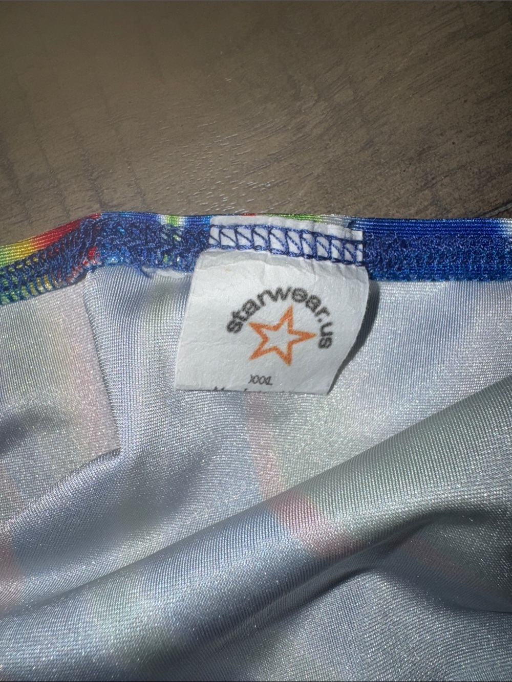 Colorful Swirl Men’s Bikini Bottom - Rainbow Print for swim, tanning, or posing - Picture 3 of 5